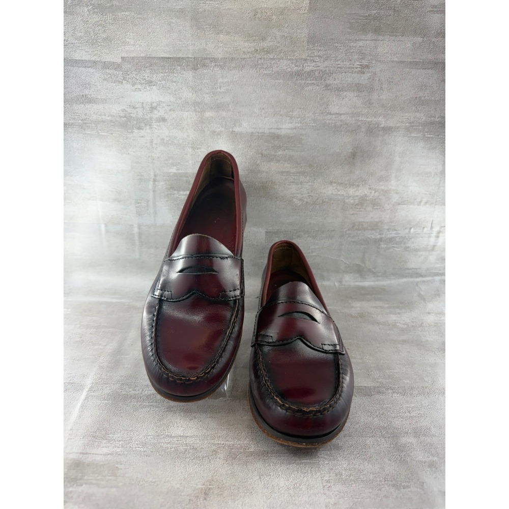 Bass Burgundy Leather Penny Loafers